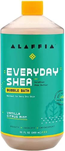 Alaffia יומיומי שיאה אמבטיה | תמיכה מרגיעה להרפיה עמוקה ועור לחות רך | מיוצר עם סחר הוגן חמאת שיאה |